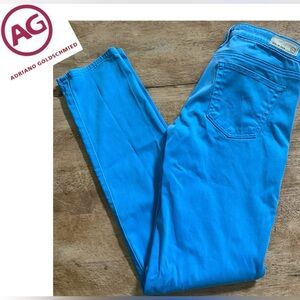 Adriano Goldschmied Women’s Sz 27R Aqua Blue the Stilt Cigarette Jean‎